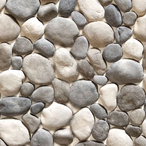 Papel de parede adesivo pedras cinza e branca