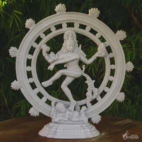 Escultura Shiva Nataraja Branco