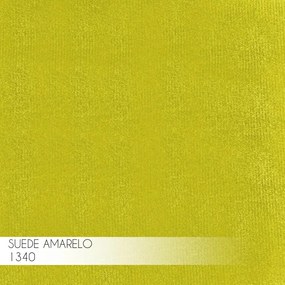 Puff Decorativo Base Preta Elsa Suede Amarelo G41 - Gran Belo