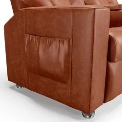 Poltrona Reclinável Para Cinema 2 Lugares Praddo FH9 PU Camel - Mpozen