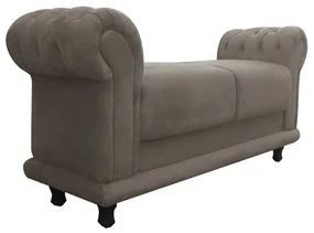 Recamier Barcelona Namoradeira Suede Marrom Rato - D'Rossi