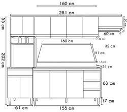 Cozinha Modulada 4 Peças Balcão com Tampo 160cm Andréia Amêndoa/Preto