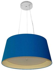 Lustre Pendente Cone Md-4144 Cúpula em Tecido 25x50x40cm Azul Marinho / Bege - Bivolt