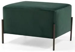 Puff Decorativo 60cm Base Aço Status C-303 Veludo Verde Musgo- Domi