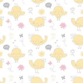 Papel de Parede Adesivo Ambiente Decorado Bird Yellow