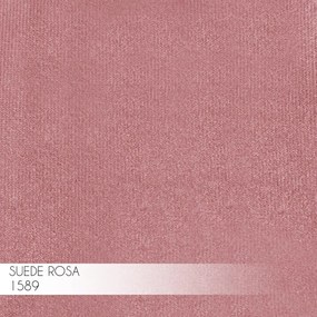 Poltrona Decorativa Sala de Estar Abel Base de Madeira Dourada Suede Rosa G41 - Gran Belo
