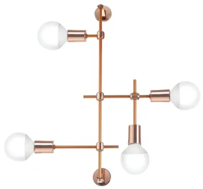 Arandela 04 Porta Soquete 40X20X44Cm 4 X E27 Metal |Old Artisan Ar-517... (COBRE BRILHO)