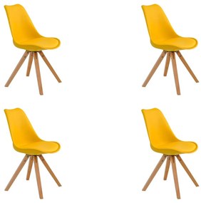 Kit 4 Cadeiras Decorativas Sala e Escritório Neo (PP) Amarela G56 - Gran Belo