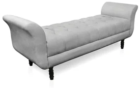 Recamier Olinda Suede 160 cm Pés Torneados Tabaco - D'Rossi - Cinza