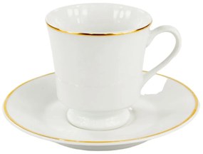 Xícara Chá Com Pires 200Ml Porcelana Schmidt - Dec. Filetado Ouro Itamaraty 0010