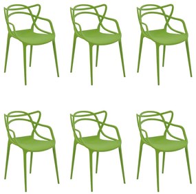 Kit 6 Cadeiras Decorativas Sala e Cozinha Feliti (PP) Verde G56 - Gran Belo