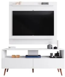 Painel para TV 50 Pol Senna e Rack Bancada 136cm Versa Z34 Branco - Mp