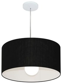 Lustre Pendente Cilíndrico Vivare Md-4203 Cúpula em Tecido 45x21cm - Bivolt