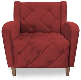 Poltrona Decorativa Munique Pés Palito Suede Vermelho - Sheep Estofados