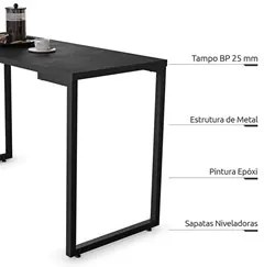 Conjunto Mesa de Cozinha Prattica Industrial 90cm e 2 Cadeiras Eames F