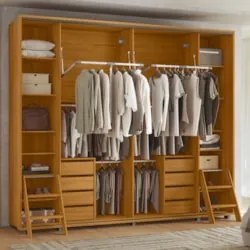 Guarda Roupa Casal 278cm 2 Portas 8 Espelhos Mya Cinamomo Z10 - Mpozen