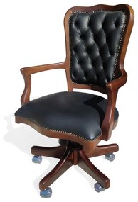 Cadeira com Braço Giratória Inglesa Ajuste de Altura e Relax Design de Luxo
