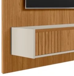 Painel Para TV 65 Pol com Bancada Suspensa 160cm Luke L06 Nature/Off W