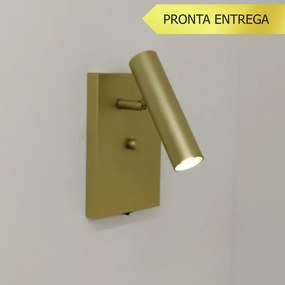 Arandela Foco Articulado 12X16Cm 01Xmr11 Com Interruptor - Qimporta Ar... (CHAMPANHE / DOURADO BRILHO)