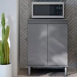 Balcão de Cozinha com Tampo 2 Portas 61cm Italy Cinza - EJ Móveis