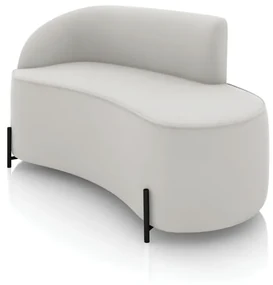 Sofá 2 Lugares Orgânico 140cm Pé Ferro Preto Morgan Veludo D03 - D'Rossi - Cinza