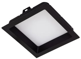 Plafon Led Embutir Quadrado 12w Preto Luz Amarela