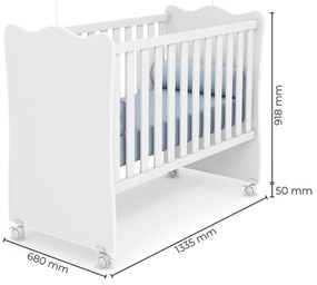 Kit Berço, Guarda Roupa Infantil 2 Portas 3 Gavetas com Cantoneira e Cômoda Infantil c/ Trocador 4 Gavetas Brilhar Q01