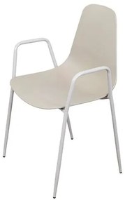 Cadeira Ancara com Braco Assento em Polipropileno Fendi e Base Metal - 71458 Sun House