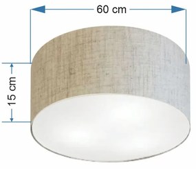 Plafon Cilíndrico Md-3013 Cúpula em Tecido 60x21cm Rústico Bege - Bivolt