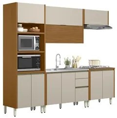 Armário de Cozinha 5 Peças Com Pia Inox Da Vinci CP2 L06 Nature/Off Wh