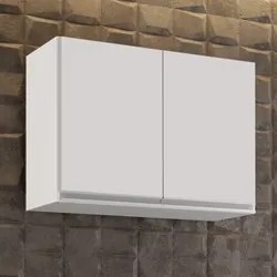 Armário Aéreo 80cm 2 Portas Califórnia Branco - Lumil Móveis