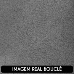 Poltrona para Sala de Estar Decorativa Quadrada Maggie Z08 Boucle Cinz