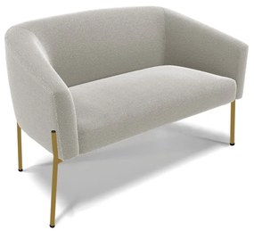 Sofá 2 Lugares Namoradeira Pé de Ferro Dourado Stella Bouclê D03 - D'Rossi - Cinza