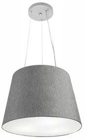 Lustre Pendente Cone Vivare Md-4152 Cúpula em Tecido 30/40x30cm - Bivolt - Rustico-Cinza - 110V/220V