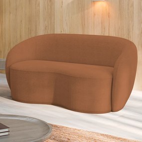 Sofá Living Decorativo 160cm 2 Lugares Íbis Encosto Fixo Bouclê Terracota G33 - Gran Belo