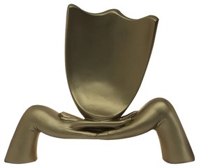 Escultura Decorativa Mascara Descanso Dourado Fosco G07 - Gran Belo