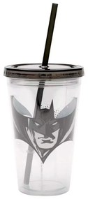 Copo Canudo Batman Transparente