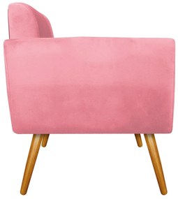 kit 04 Poltronas Stella Palito Mel Suede Rosa Bebê - ADJ Decor