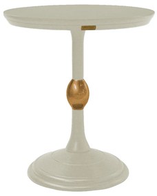 Mesa de Apoio Diamante M - OFF White com Detalhes Dourado Soleil