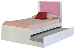 Cama Bibox Solteiro Reino Branco/Rosa G68 - Gran Belo