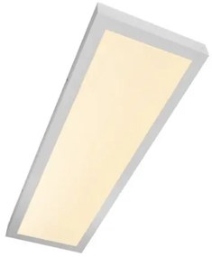 Plafon Led Sobrepor Retangular Branco 36W Irc80 Yamamura - LED BRANCO QUENTE (3000K)