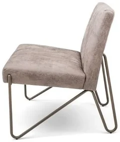Poltrona Jiu Assento Bege Envelhecido Base Bronze 73cm - 62536 Sun House
