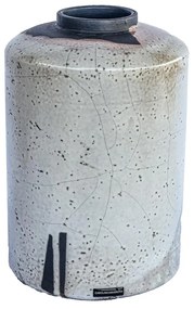 Vaso Reto Decorativo de Cerâmica 25x16x16 - Raku Alto Brilho  Kleiner