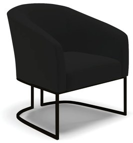Poltrona Decorativa Industrial Preto Stella Linho D03 - D'Rossi - A79 Preto