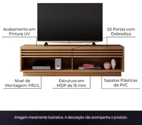 Rack Bancada para TV até 65 Sala de Estar RA2000 Natural G69 - Gran Belo