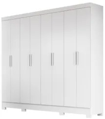 Guarda Roupa Casal 8 Portas 4 Gavetas 236cm Ágata M07 Branco - Mpozena