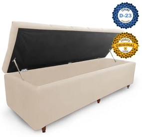 Calçadeira Baú Solteiro 90cm Veneza Suede Bege - Sheep Estofados - Bege