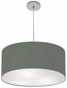 Lustre Pendente Cilíndrico Vivare Free Lux Pe-4386CZ Cúpula em Tecido - 50X25cm