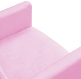 Poltrona Nina Suede Pés Palito Castanho D'Rossi - Rosa Bebê