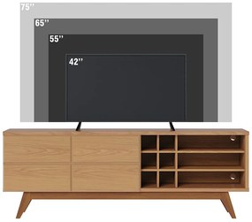 Rack para Sala Bancada de TV 70 Pol 180cm Cinthia C04 - D'Rossi - Freijó